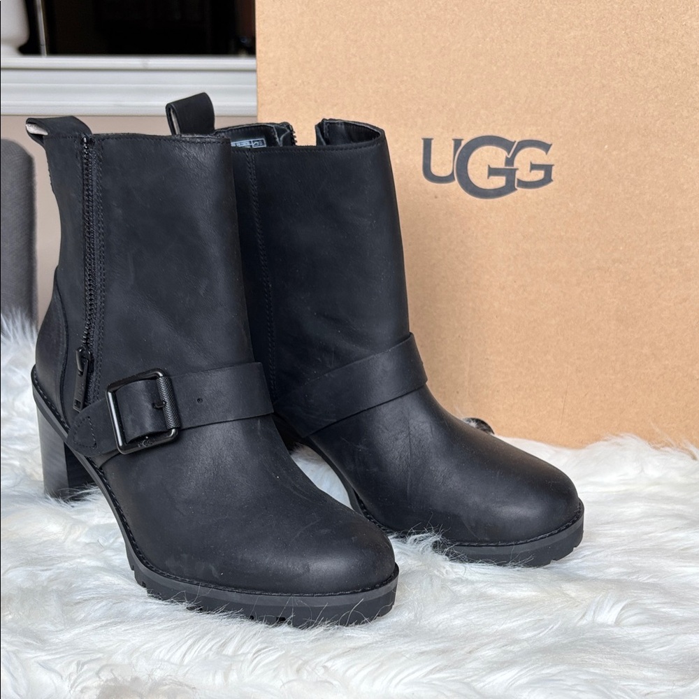UGG Women's Black Heeled “Fern” Boots